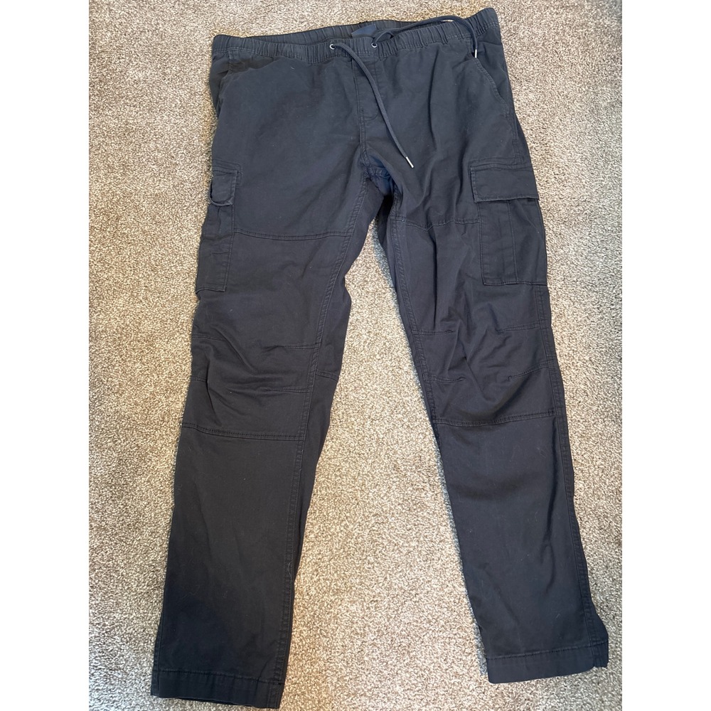 H&M Cargo Pants Mens XXL Black Excellent Slim Fit Elastic Waist Utility Joggers